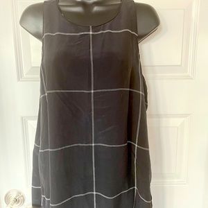 Black and white silk tunic